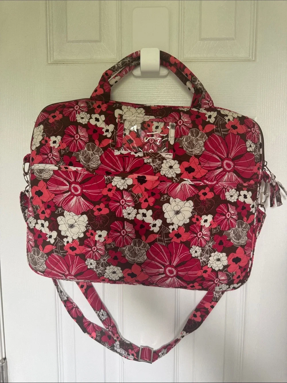 Floral Quilted Travel Tote in Pink and Brown